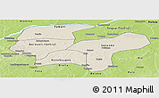 Shaded Relief Panoramic Map of Baraoueli, physical outside