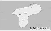 Gray 3D Map of Sanando, single color outside