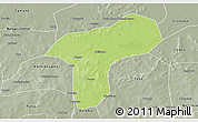 Physical 3D Map of Sanando, semi-desaturated