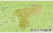Satellite 3D Map of Sanando, physical outside
