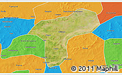 Satellite 3D Map of Sanando, political outside
