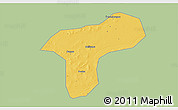 Savanna Style 3D Map of Sanando, single color outside