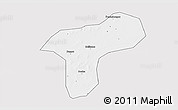 Silver Style 3D Map of Sanando, single color outside