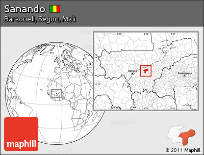 Blank Location Map of Sanando