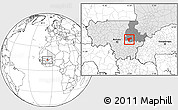 Blank Location Map of Sanando, highlighted country, highlighted grandparent region