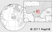 Blank Location Map of Sanando, highlighted country, highlighted parent region