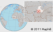 Gray Location Map of Sanando, highlighted grandparent region