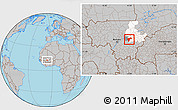 Gray Location Map of Sanando, highlighted parent region, highlighted grandparent region
