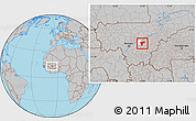 Gray Location Map of Sanando, highlighted parent region