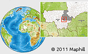 Physical Location Map of Sanando, highlighted country, highlighted grandparent region