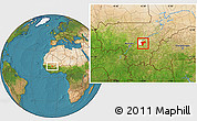 Satellite Location Map of Sanando, highlighted parent region