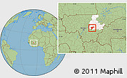 Savanna Style Location Map of Sanando, highlighted grandparent region