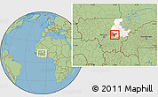 Savanna Style Location Map of Sanando, highlighted parent region, highlighted grandparent region
