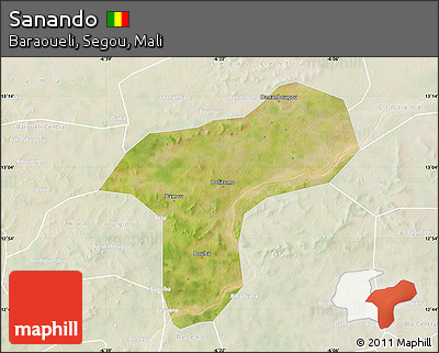 Satellite Map of Sanando, lighten