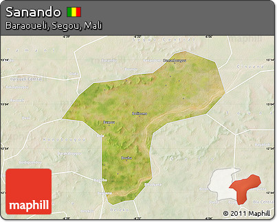 Satellite Map of Sanando, lighten