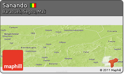 Physical Panoramic Map of Sanando