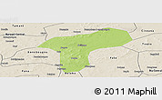 Physical Panoramic Map of Sanando, shaded relief outside