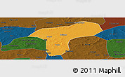 Political Panoramic Map of Sanando, darken