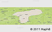 Shaded Relief Panoramic Map of Sanando, physical outside