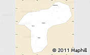 Classic Style Simple Map of Sanando, single color outside