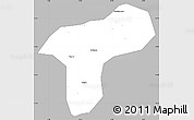 Gray Simple Map of Sanando, single color outside