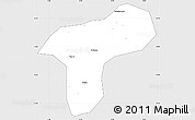 Silver Style Simple Map of Sanando, single color outside