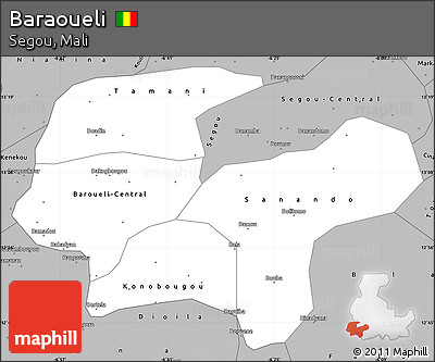 Gray Simple Map of Baraoueli