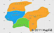 Political Simple Map of Baraoueli, single color outside