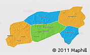 Political 3D Map of Bla, cropped outside