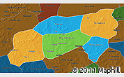 Political 3D Map of Bla, darken