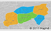 Political 3D Map of Bla, lighten, desaturated