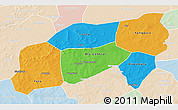 Political 3D Map of Bla, lighten