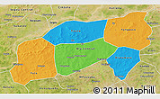 Political 3D Map of Bla, satellite outside