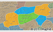 Political 3D Map of Bla, semi-desaturated