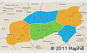 Political 3D Map of Bla, shaded relief outside