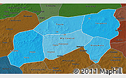 Political Shades 3D Map of Bla, darken