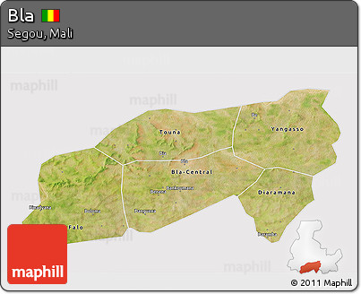 Satellite 3D Map of Bla, cropped outside