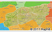 Satellite 3D Map of Bla, political shades outside