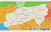 Shaded Relief 3D Map of Bla, political shades outside