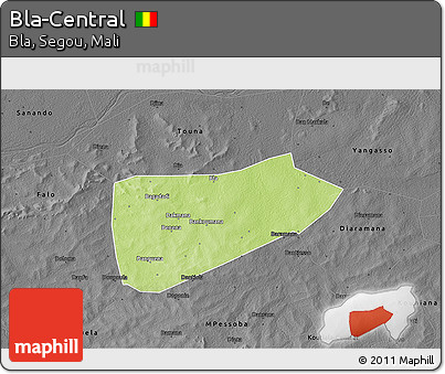Physical 3D Map of Bla-Central, darken, desaturated