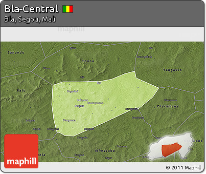 Physical 3D Map of Bla-Central, darken