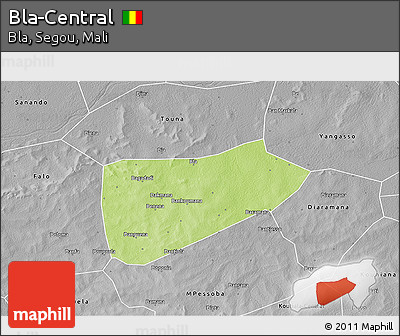 Physical 3D Map of Bla-Central, desaturated