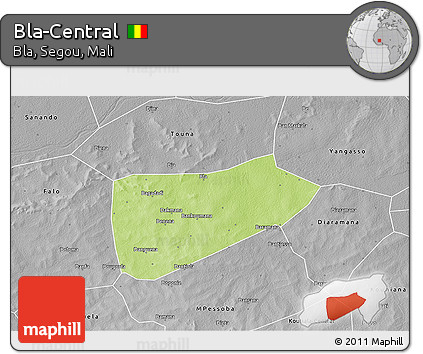 Physical 3D Map of Bla-Central, desaturated