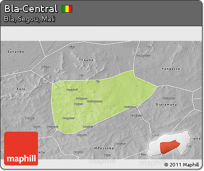 Physical 3D Map of Bla-Central, desaturated