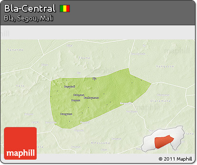 Physical 3D Map of Bla-Central, lighten