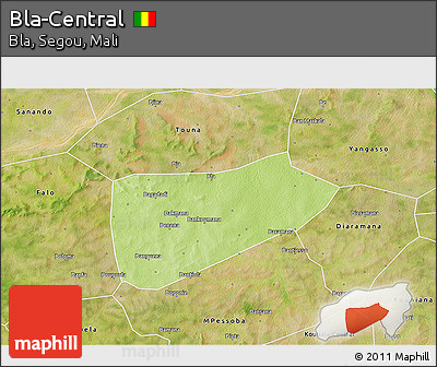 Physical 3D Map of Bla-Central, satellite outside