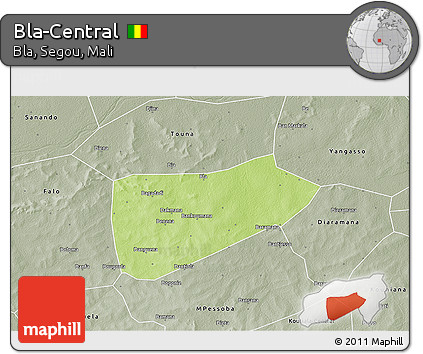 Physical 3D Map of Bla-Central, semi-desaturated