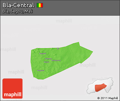 Political 3D Map of Bla-Central, cropped outside