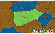 Political 3D Map of Bla-Central, darken
