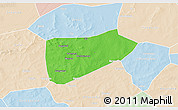 Political 3D Map of Bla-Central, lighten